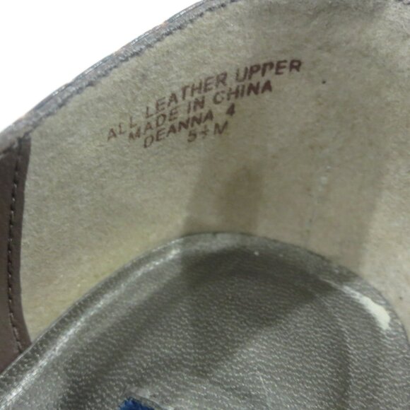 Karen Scott DEANNA Leather Snakeskin Brown Pumps Heels Shoes 5.5 Block Heel - Picture 3 of 16